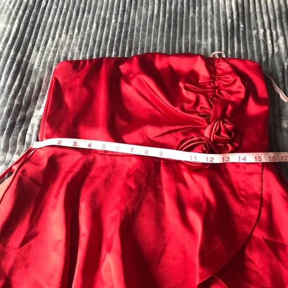 Teeze Me Red Rose Strapless Mini Dress - Picture 4 of 6